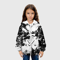 Куртка с капюшоном детская Doom краски всплеск белые, цвет: 3D-белый — фото 2