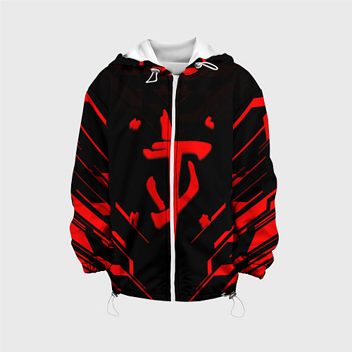 Детская куртка Doom geometry red steel / 3D-Белый – фото 1