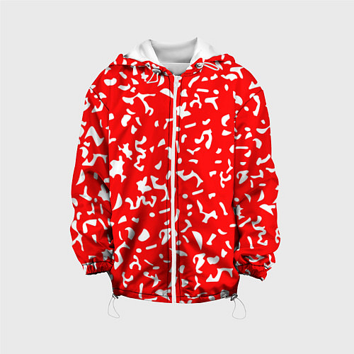 Детская куртка Красный яркий камуфляж / 3D-Белый – фото 1