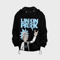 Куртка с капюшоном детская Linkin Park и Рик Санчес из Рик и Морти, цвет: 3D-черный