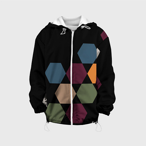 Детская куртка Honeycombs autumn colors / 3D-Белый – фото 1