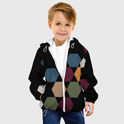 Куртка с капюшоном детская Honeycombs autumn colors, цвет: 3D-белый — фото 2