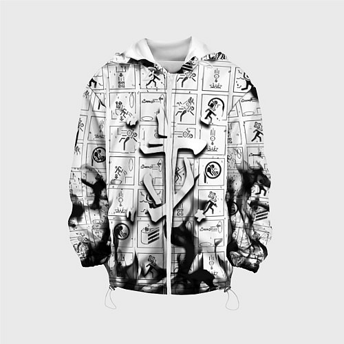 Детская куртка Doom x portal fire / 3D-Белый – фото 1