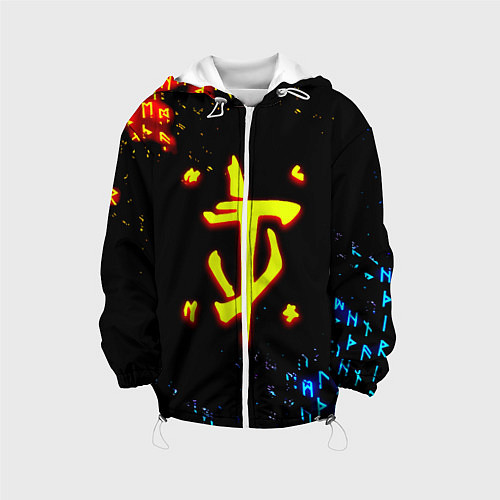 Детская куртка Doom огненные символы / 3D-Белый – фото 1