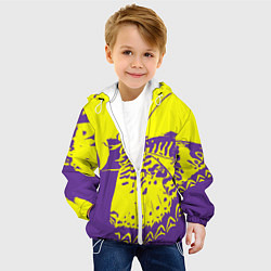 Куртка с капюшоном детская Бабочка-абстракция, цвет: 3D-белый — фото 2