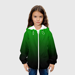 Куртка с капюшоном детская Green gradient, цвет: 3D-белый — фото 2