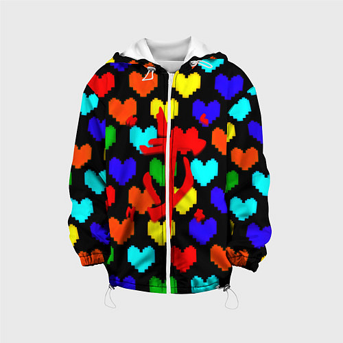 Детская куртка Doom love pixel pattern / 3D-Белый – фото 1