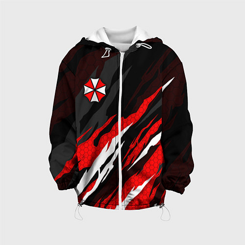 Детская куртка Umbrella - красное пламя / 3D-Белый – фото 1