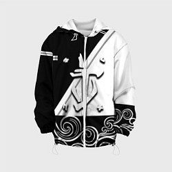 Куртка с капюшоном детская Doom стильная геометрия, цвет: 3D-белый