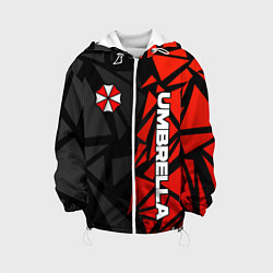 Куртка с капюшоном детская Umbrella corp - красные фрагменты, цвет: 3D-белый