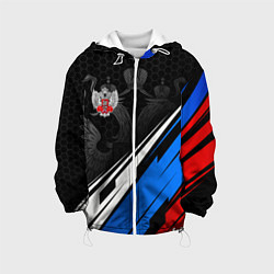 Куртка с капюшоном детская Федерация бокса России - триколор, цвет: 3D-белый