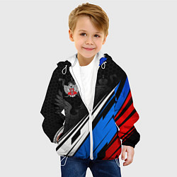 Куртка с капюшоном детская Федерация бокса России - триколор, цвет: 3D-белый — фото 2