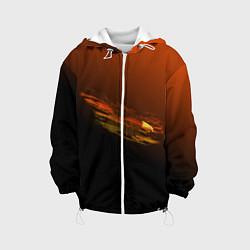 Куртка с капюшоном детская Орел в облаках - градиент, цвет: 3D-белый