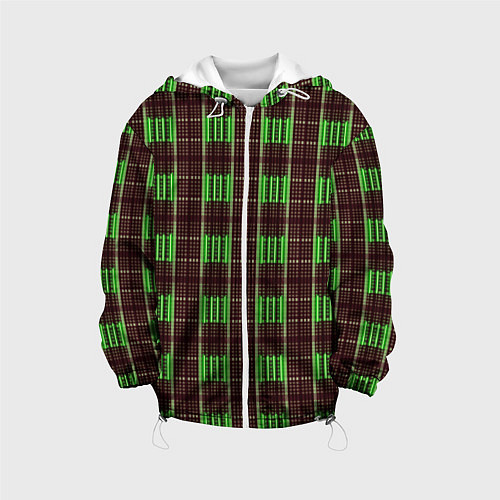 Детская куртка Neon color black and green stripes / 3D-Белый – фото 1