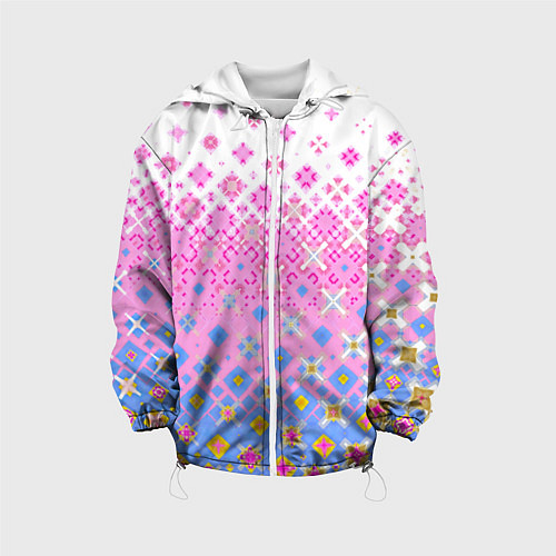 Детская куртка Розово-голубой узор / 3D-Белый – фото 1