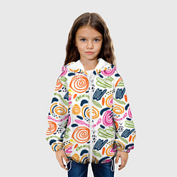Куртка с капюшоном детская Яркие спирали, цвет: 3D-белый — фото 2