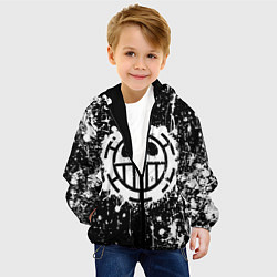 Куртка с капюшоном детская Пираты сердца - лого, цвет: 3D-черный — фото 2