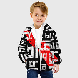 Куртка с капюшоном детская Ы, паттерн, цвет: 3D-белый — фото 2