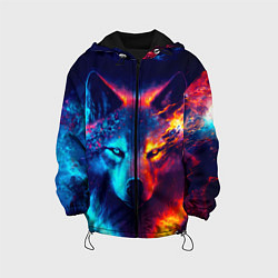 Куртка с капюшоном детская Волк льда и пламени, цвет: 3D-черный