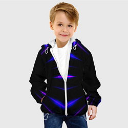 Куртка с капюшоном детская Color black neon stripes, цвет: 3D-белый — фото 2