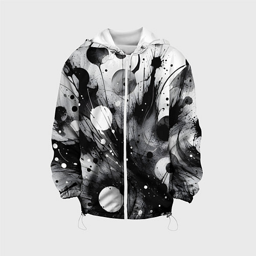 Детская куртка Абстрактная чёрно-белая композиция / 3D-Белый – фото 1