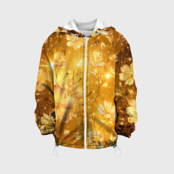 Детская куртка Цветочный золотой с искрами