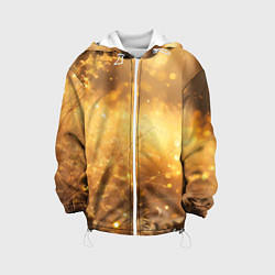 Куртка с капюшоном детская Золотые лучи солнца на рассвете, цвет: 3D-белый