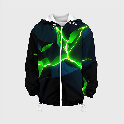 Детская куртка Neon green glow / 3D-Белый – фото 1