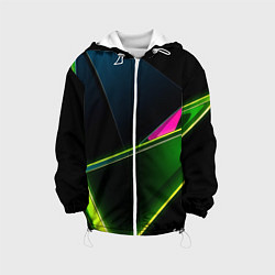 Куртка с капюшоном детская Неоновое освещение, цвет: 3D-белый