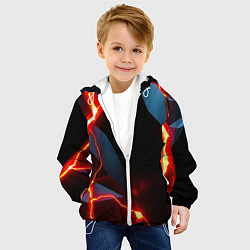 Куртка с капюшоном детская Tile breaking, цвет: 3D-белый — фото 2