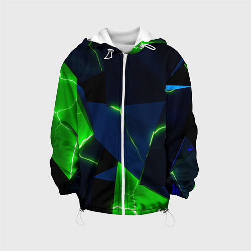 Детская куртка Neon tile green / 3D-Белый – фото 1