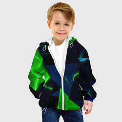 Куртка с капюшоном детская Neon tile green, цвет: 3D-белый — фото 2