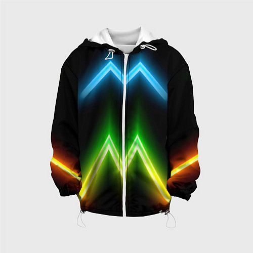 Детская куртка Neon multicolored lines / 3D-Белый – фото 1