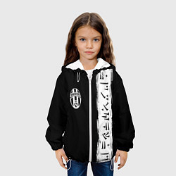 Куртка с капюшоном детская Ювентус символы гейм, цвет: 3D-белый — фото 2