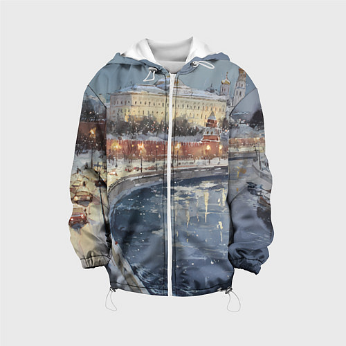 Детская куртка Новогодние праздники в Москве / 3D-Белый – фото 1