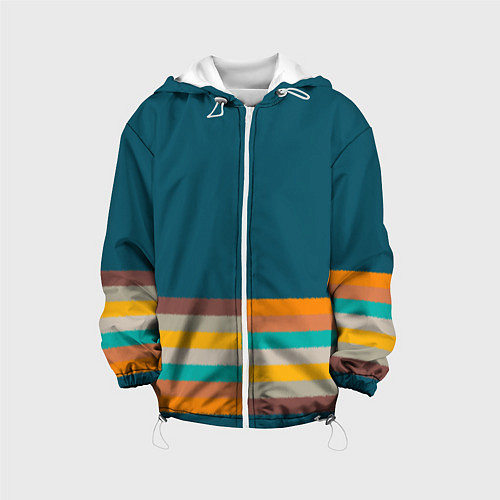 Детская куртка Индиго и шумовой градиент заката с текстурой / 3D-Белый – фото 1