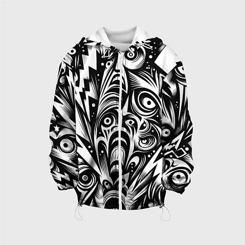 Детская куртка Lightnings and faces - ai art fantasy / 3D-Белый – фото 1