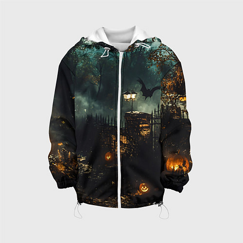 Детская куртка Ночь тыкв и теней / 3D-Белый – фото 1