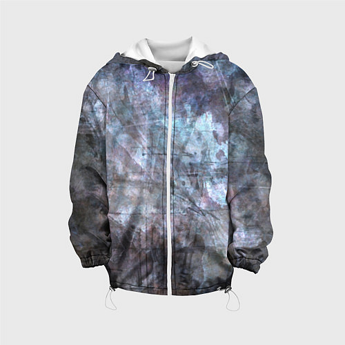 Детская куртка Абстракция - gray-blue hurricane / 3D-Белый – фото 1