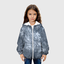 Куртка с капюшоном детская Абстракция - gray-blue, цвет: 3D-белый — фото 2