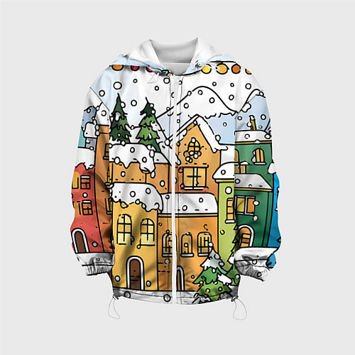 Детская куртка Новогодний снегопад / 3D-Белый – фото 1