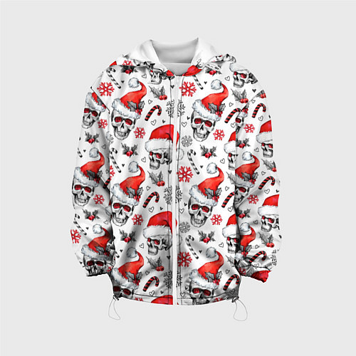Детская куртка Новогодние черепа / 3D-Белый – фото 1