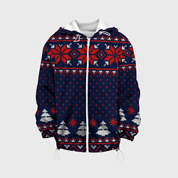 Детская куртка Новогодний вязаный узор