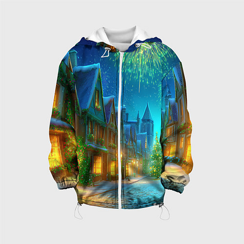 Детская куртка Праздничный новогодний салют / 3D-Белый – фото 1