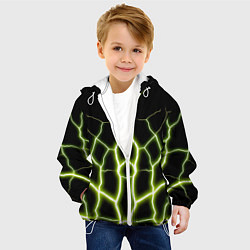 Куртка с капюшоном детская Color green black, цвет: 3D-белый — фото 2