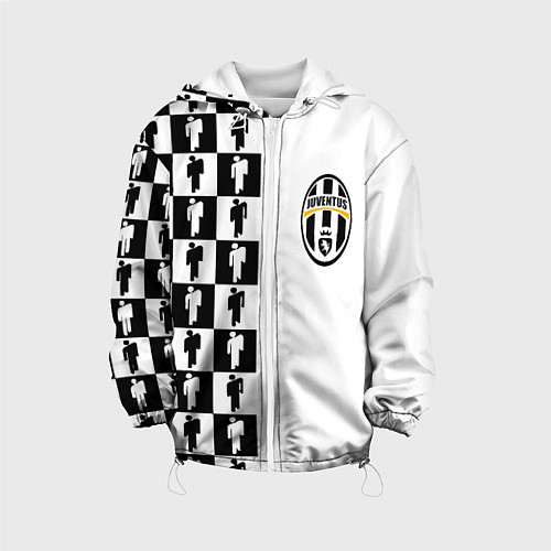Детская куртка Ювентус паттерн люди / 3D-Белый – фото 1