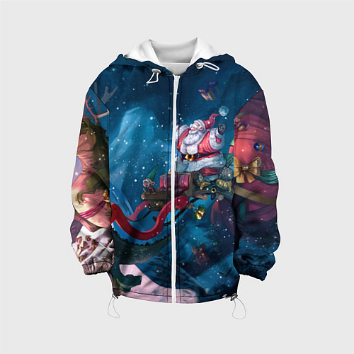 Детская куртка Санта с динозавром / 3D-Белый – фото 1