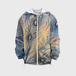 Детская куртка Синие перья с самоцветами