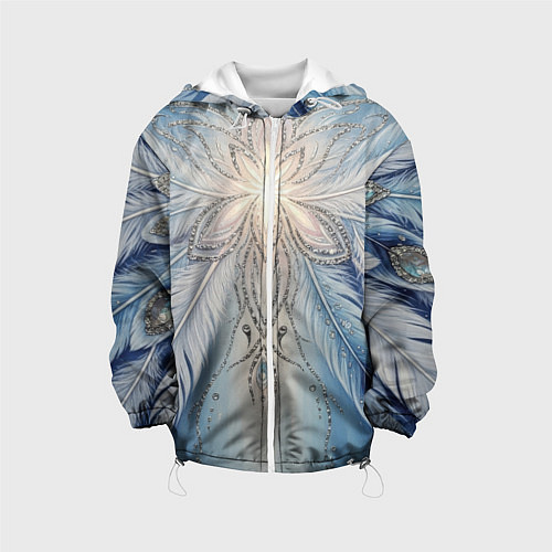 Детская куртка Ледяной перьевой орнамент со светом / 3D-Белый – фото 1
