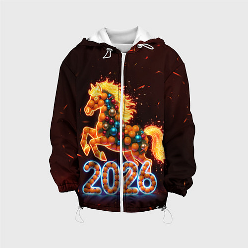 Детская куртка Праздничная лошадь / 3D-Белый – фото 1